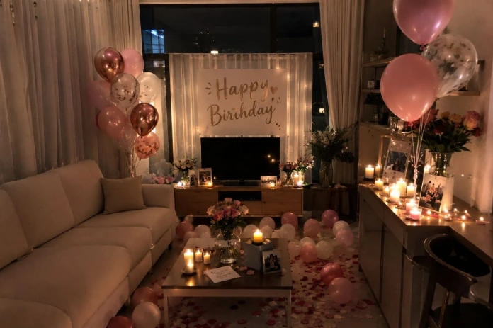 Organisation d’anniversaire surprise avec décoration premium et ambiance romantique par AGAP EVENT.